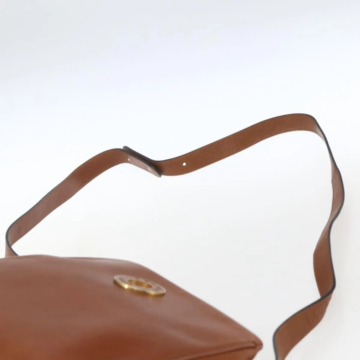 Celine Vintage Circle Logo Leather, Brown, Leather, Shoulder Bag