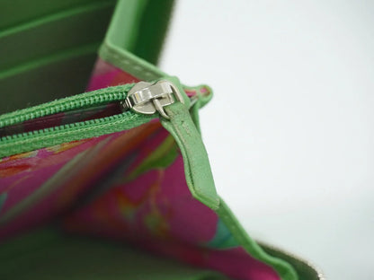 Chanel Wild Stitch Topics Wallet Lambskin, Green, Leather, Wallet