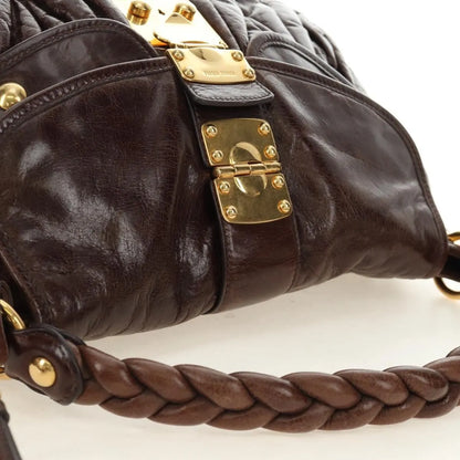 Miu Miu Coffer Convertible Hobo Matelasse Leather, Brown, Leather, Handbag