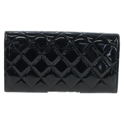 Chanel CC French Flap Quilted Patent Leather, Black, Patent Leather, Wallet