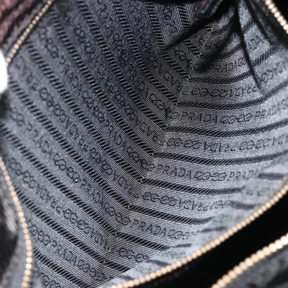 Prada Shoulder Python, Black, Nylon, Shoulder Bag