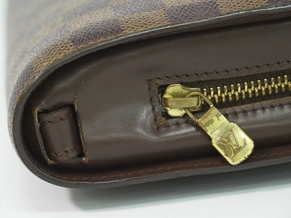 Louis Vuitton Pochette Saint Louis Damier, Brown, Canvas, Clutch