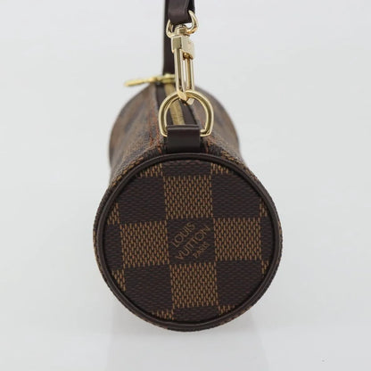 Louis Vuitton Papillon Pochette Damier Ebene, Brown, Canvas, Clutch