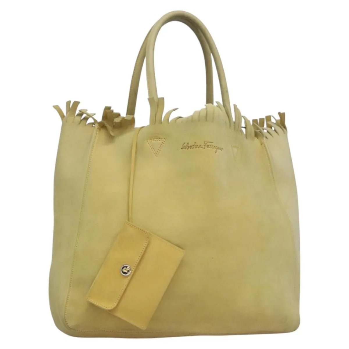 Salvatore Ferragamo Vintage Suede, Yellow, Suede, Shoulder Bag