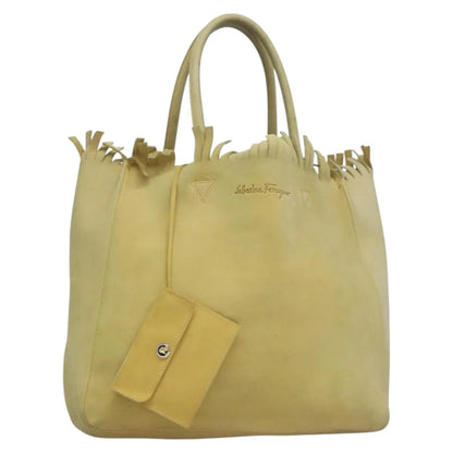 Salvatore Ferragamo Vintage Suede, Yellow, Suede, Shoulder Bag