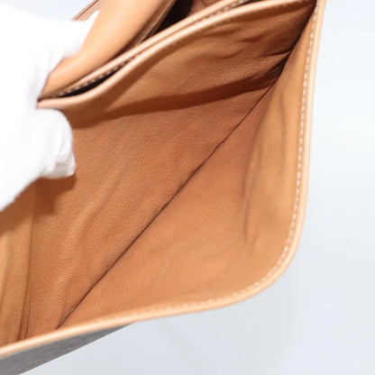 Celine Vintage Macadam Canvas and Leather, Brown, Canvas, Shoulder Bag
