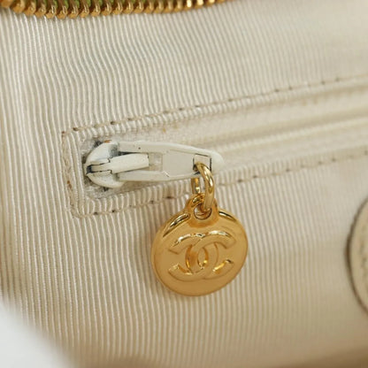 Chanel Vintage Zip Belt Quilted Caviar, Yellow, Leather, Shoulder Bag
