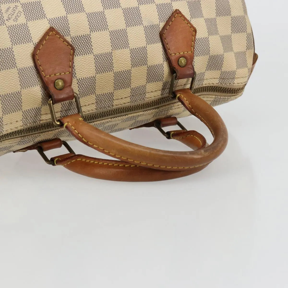Louis Vuitton Speedy Damier, White, Canvas, Handbag