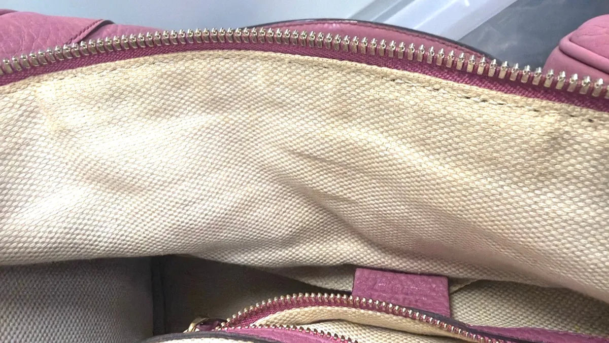 Gucci Soho Boston Leather, Pink, Leather, Handbag