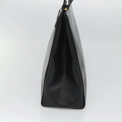 Salvatore Ferragamo Vintage Vara Bow Tote Lizard Embossed Leather, Black, Leather, Tote Bag