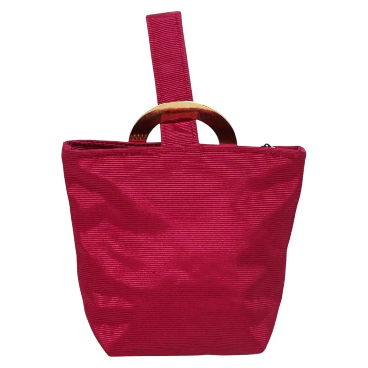 Celine Circle Logo Nylon, Pink, Nylon, Clutch