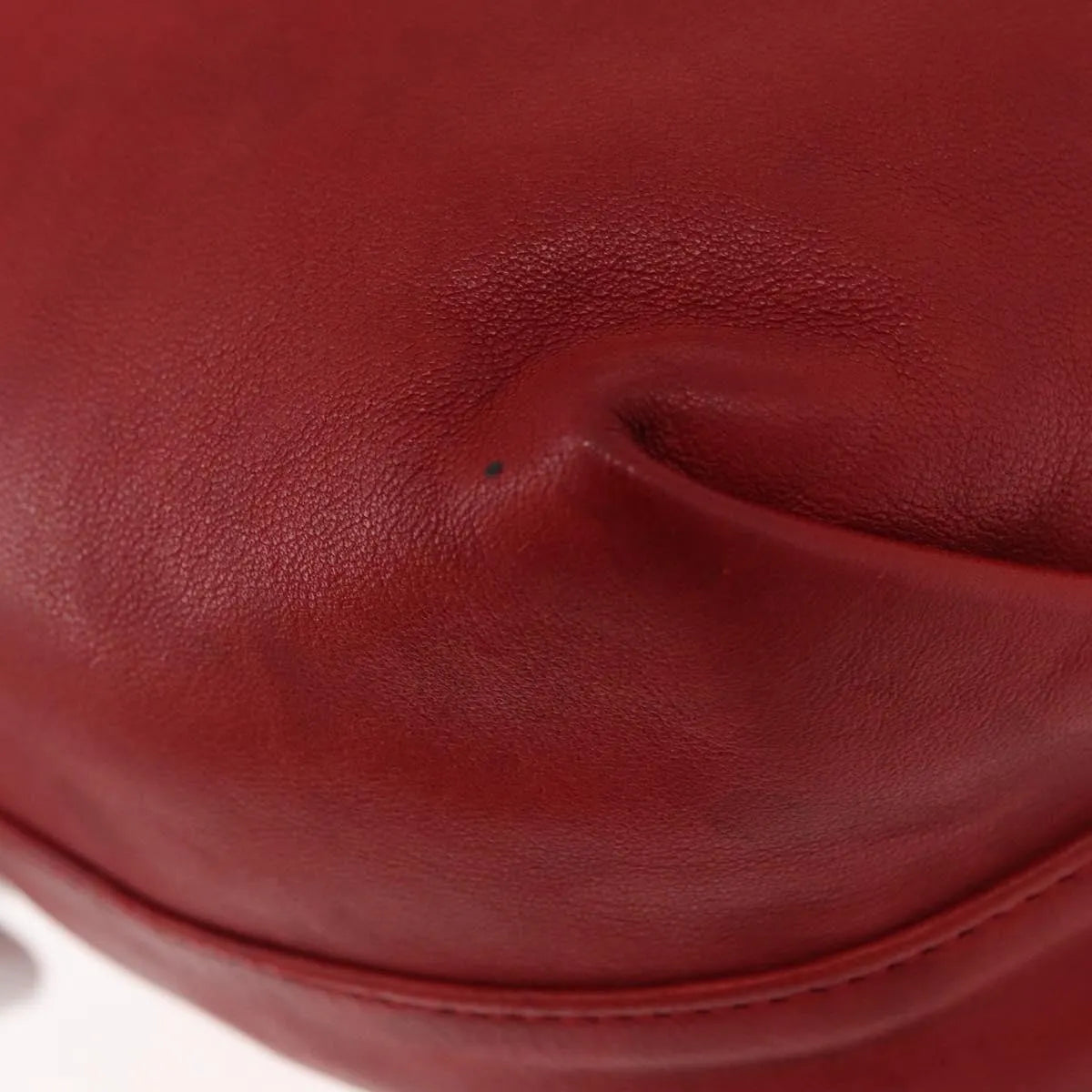 Saint Laurent Teddy Bucket Leather, Red, Leather, Shoulder Bag