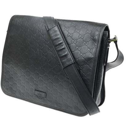 Gucci Flap Messenger Bag (Outlet) Guccissima Leather, Black, Leather, Shoulder Bag