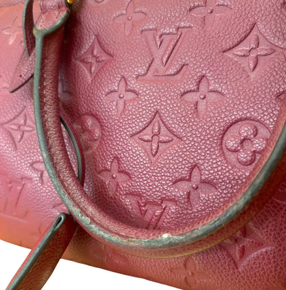 Louis Vuitton Speedy Bandouliere Monogram Empreinte Leather, Burgundy, Leather, Handbag