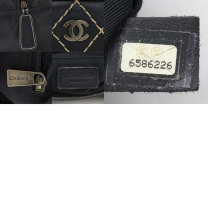 Chanel Surpique Boston Quilted Leather, Black, Leather, Handbag