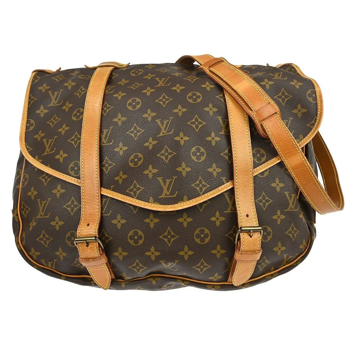 Louis Vuitton Saumur Canvas, Brown, Canvas, Shoulder Bag