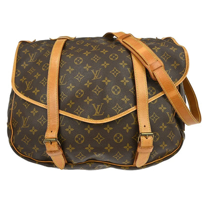 Louis Vuitton Saumur Canvas, Brown, Canvas, Shoulder Bag