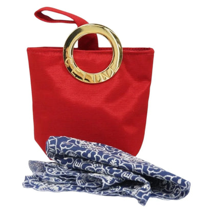 Celine Circle Logo Nylon, Red, Nylon, Clutch
