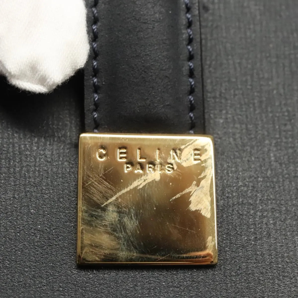 Celine vintage Leather, Navy, Leather, Handbag