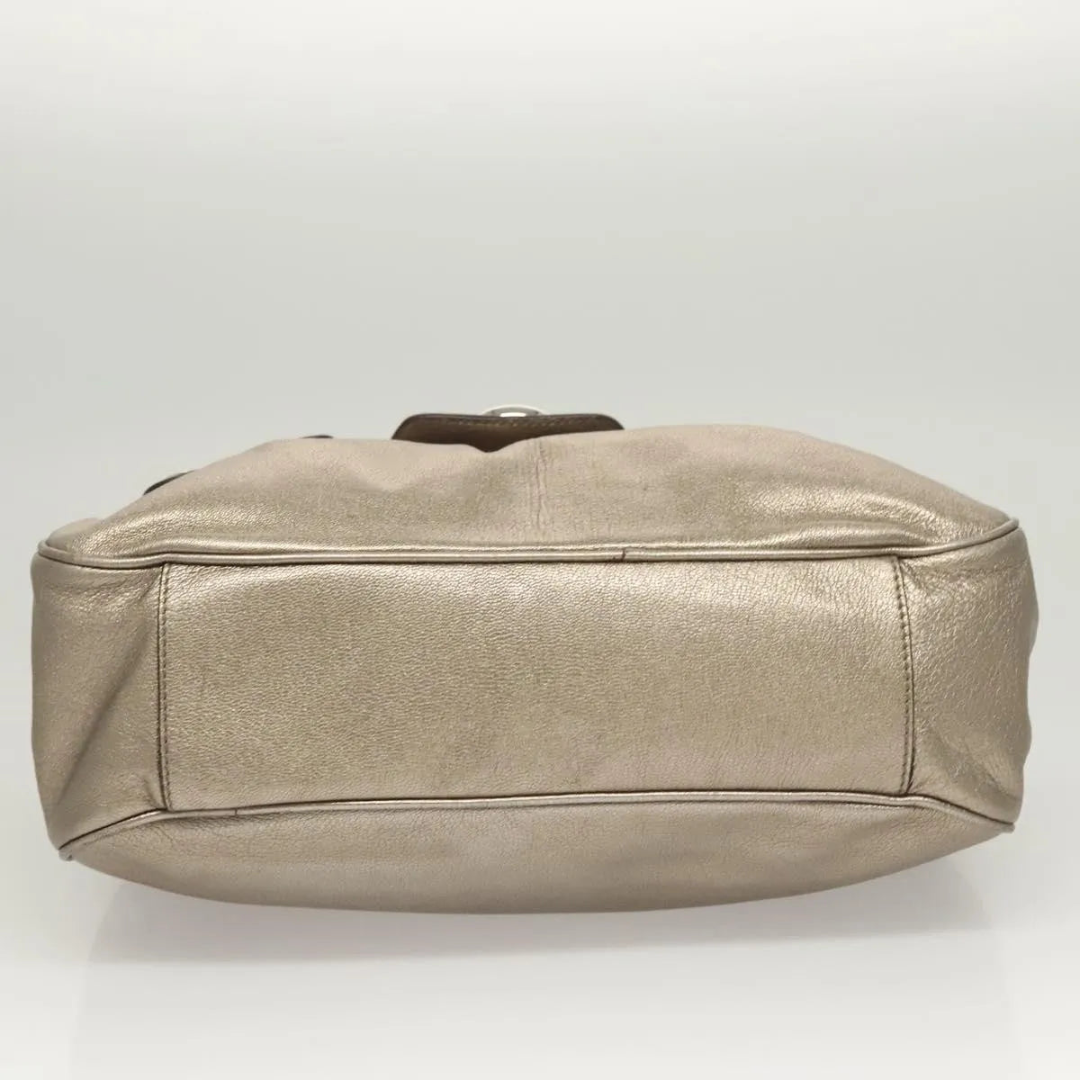 Salvatore Ferragamo Sofia Satchel Leather, Gold, Leather, Shoulder Bag