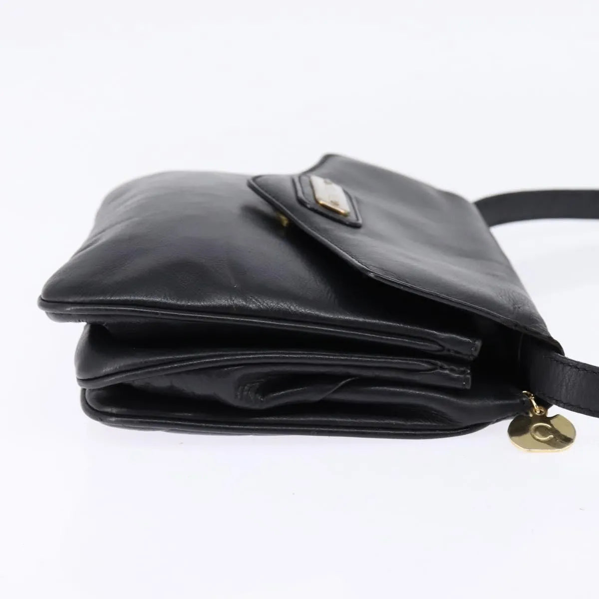 Celine Vintage Leather, Black, Leather, Shoulder Bag