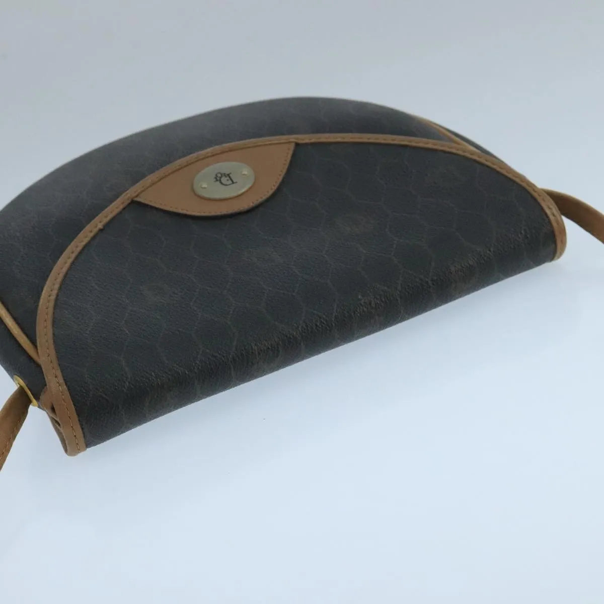Christian Dior Vintage Honeycomb Flap Canvas and Leather, Black, PVC, Shoulder Bag