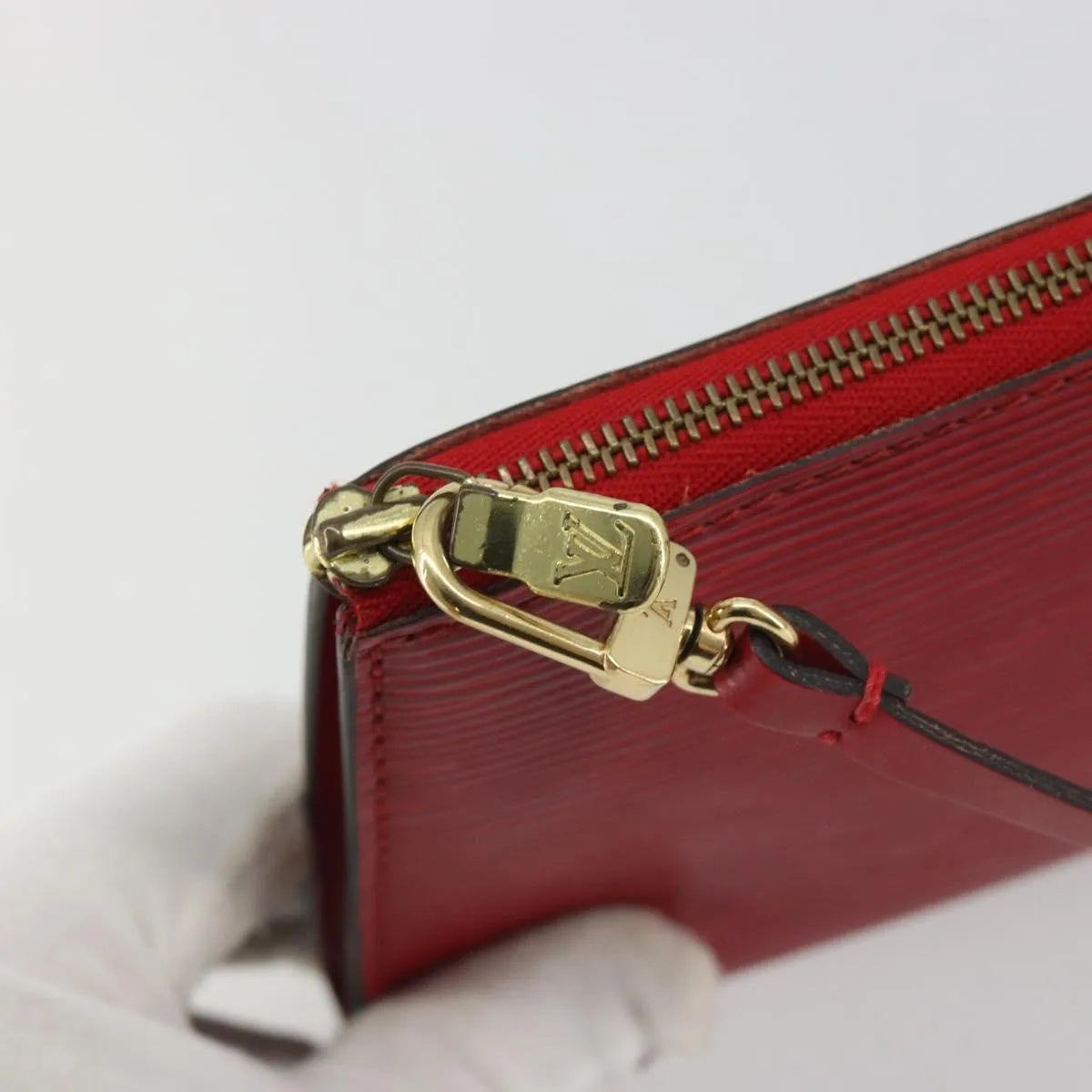 Louis Vuitton Pochette Accessoires Epi, Red, Leather, Clutch