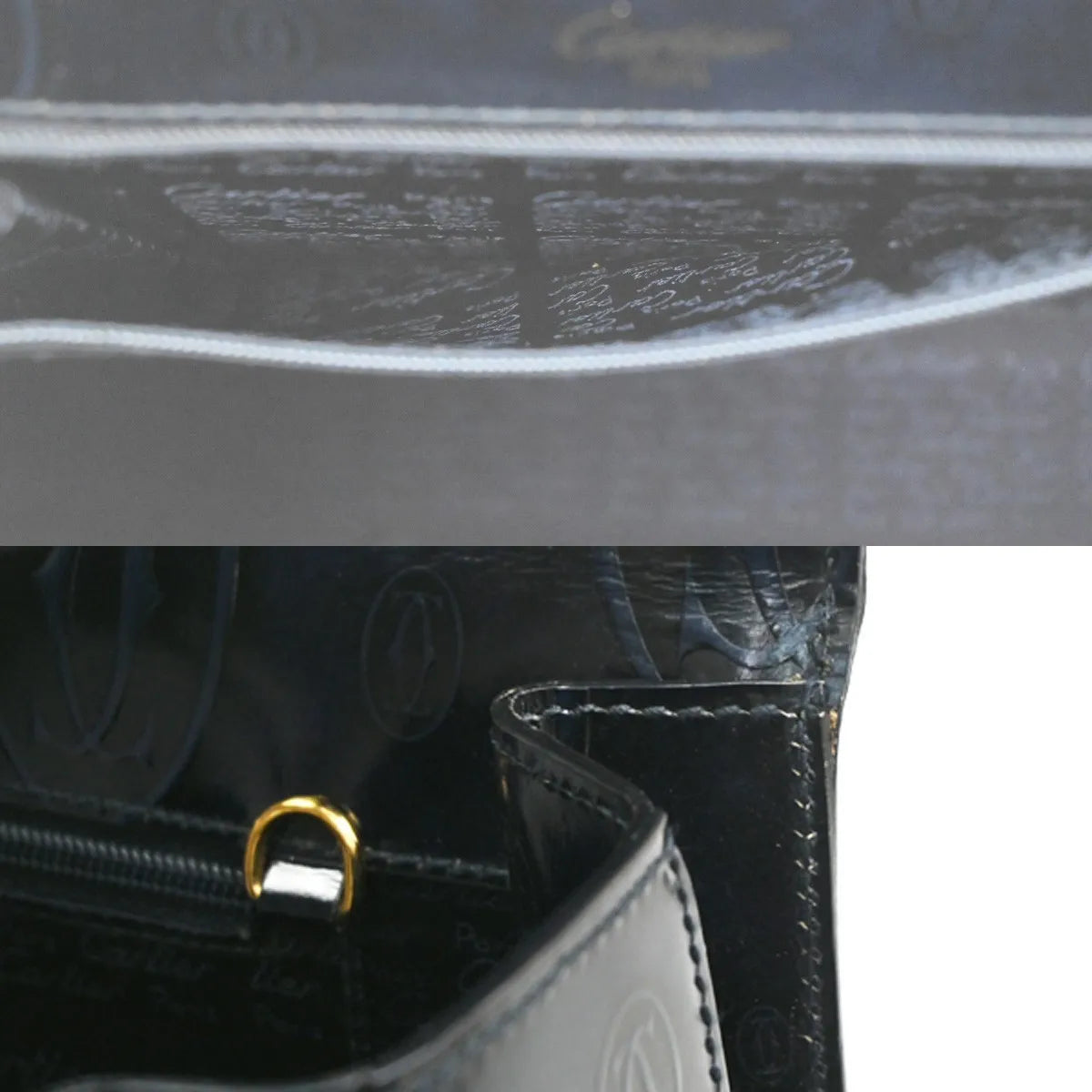 Cartier Happy Birthday Patent Leather, Navy, Patent Leather, Handbag