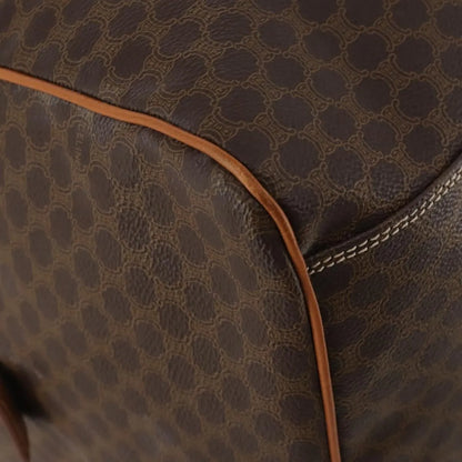 Celine Vintage Duffle Canvas and Leather, Brown, Canvas, Travel Bag