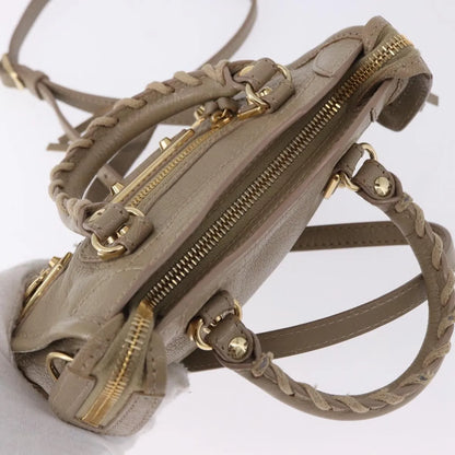 Balenciaga City Classic Studs Leather, Beige, Leather, Handbag