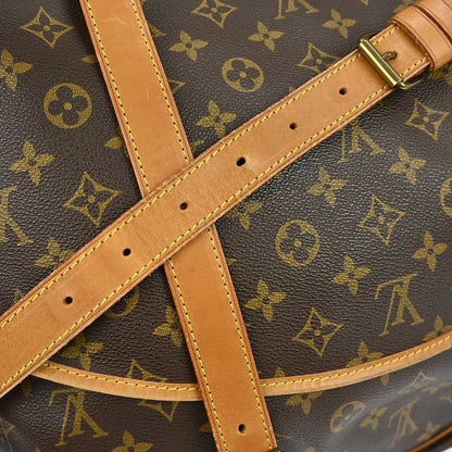 Louis Vuitton Saumur Canvas, Brown, Canvas, Shoulder Bag