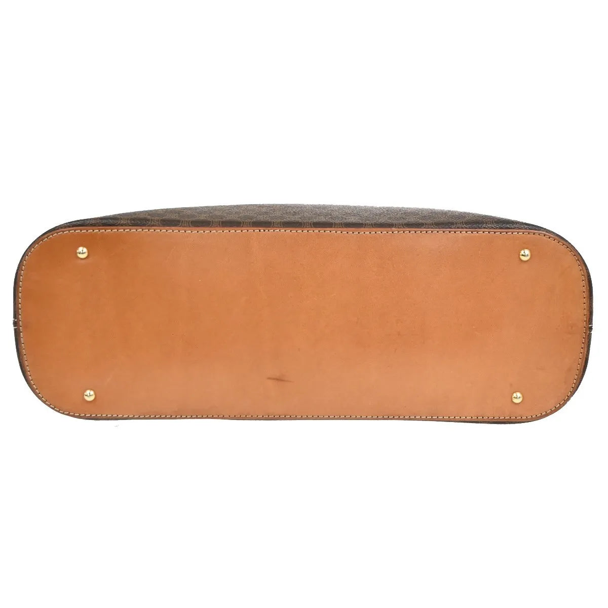 Celine Vintage Macadam Canvas and Leather, Brown, Canvas, Handbag