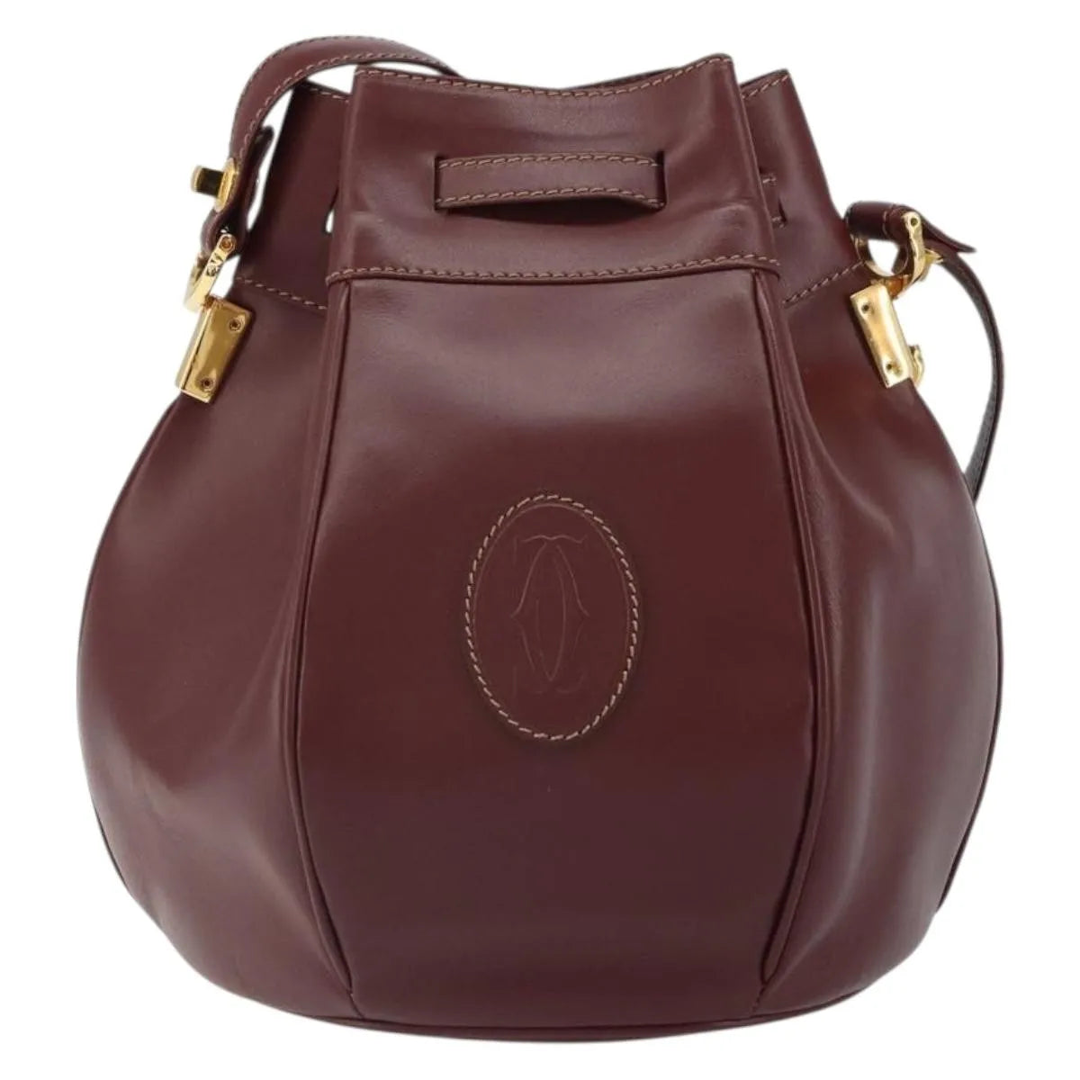 cartier Must de cartier Leather, Burgundy, Leather, Shoulder Bag
