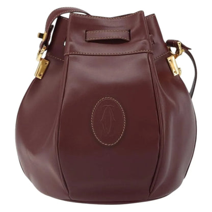 cartier Must de cartier Leather, Burgundy, Leather, Shoulder Bag