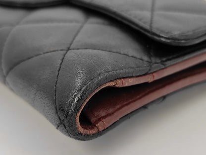 Chanel Timeless Long Wallet Lambskin, Black, Leather, Wallet