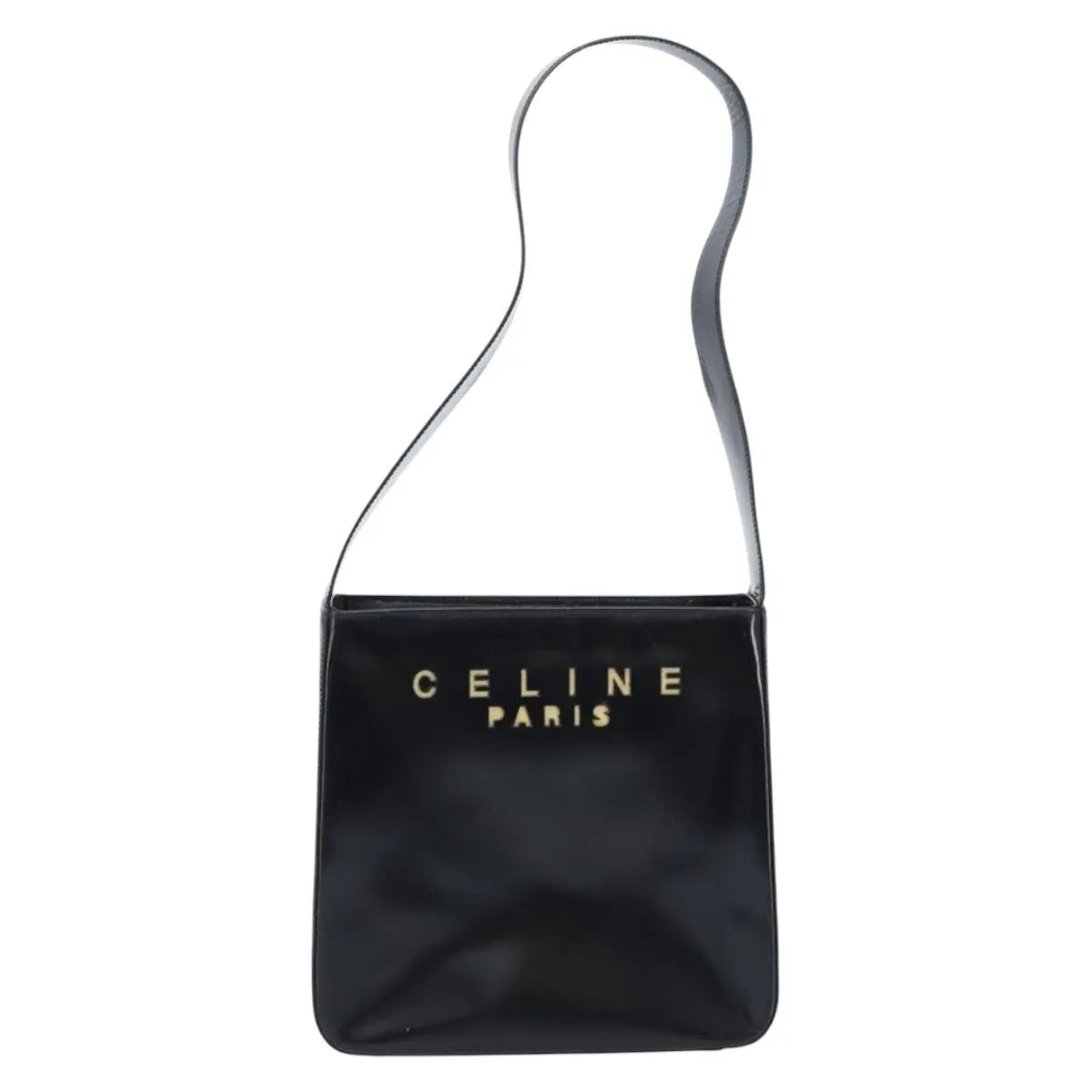 Celine Vintage Leather, Black, Leather, Shoulder Bag