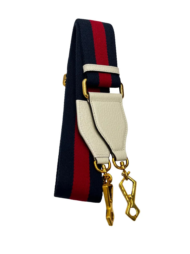 Gucci Web Shoulder Strap Canvas, Navy, Canvas, Straps