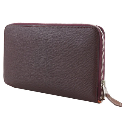 Hermes Azap Zip Around Epsom, Burgundy, Leather, Wallet