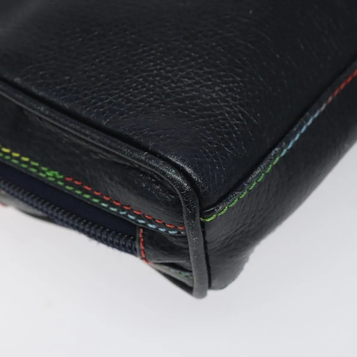 Fendi Vintage Zip Leather, Navy, Leather, Shoulder Bag