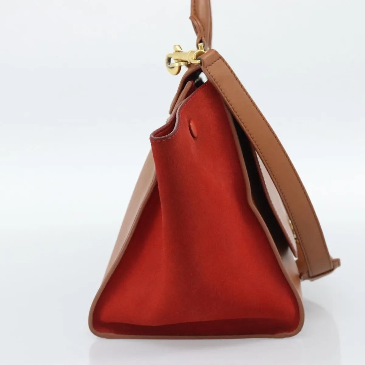 Celine Trapeze Leather with Suede, Brown, Leather, Handbag