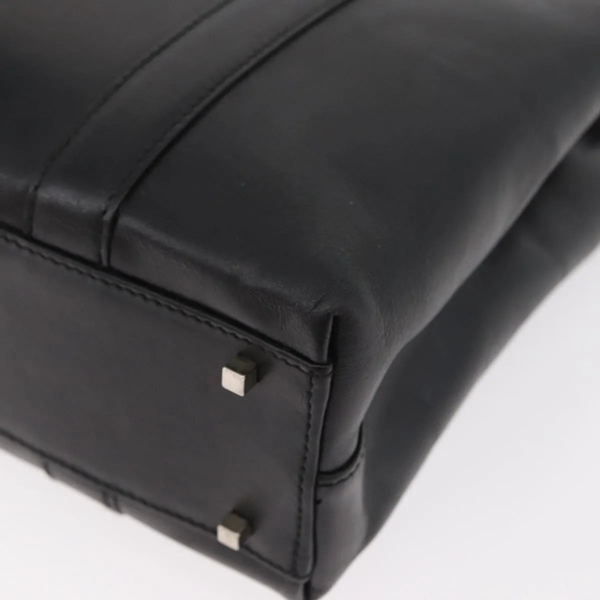 Salvatore Ferragamo Vintage Leather, Black, Leather, Tote Bag