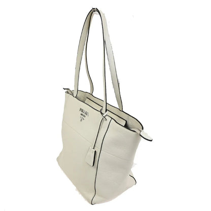 Prada Vintage Tote Leather, White, Leather, Tote Bag