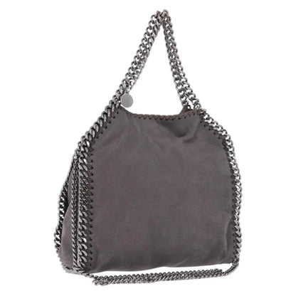 Stella McCartney Falabella Fold Over Faux Leather, Gray, Polyester, Shoulder Bag