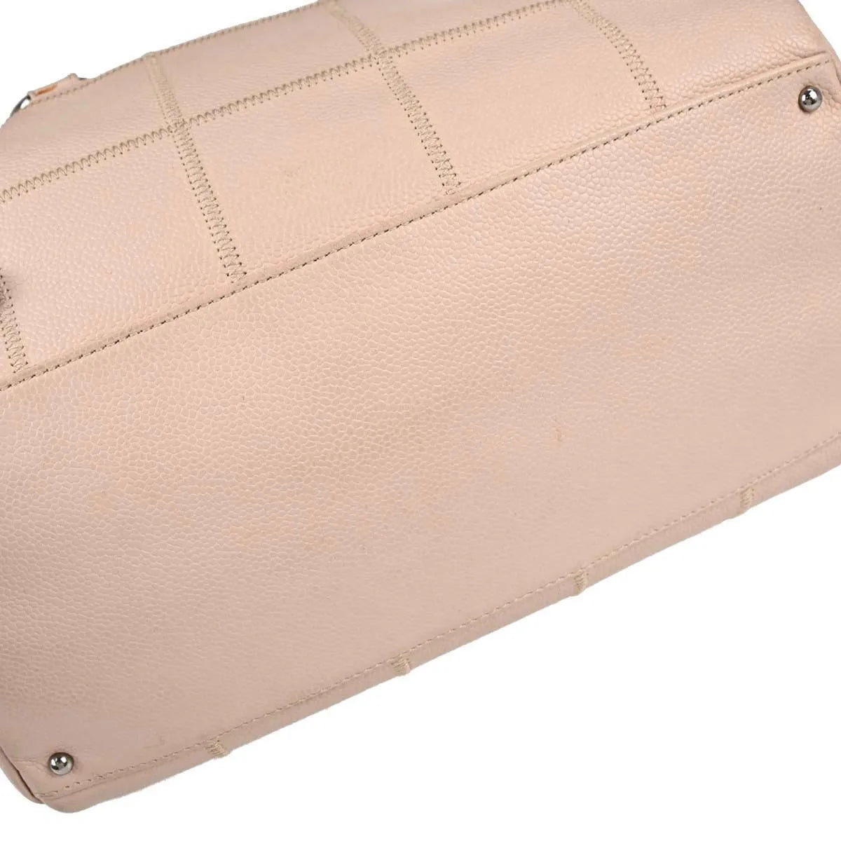 Chanel Square Stitch Bowler Quilted Calfskin, Pink, Leather, Shoulder Bag