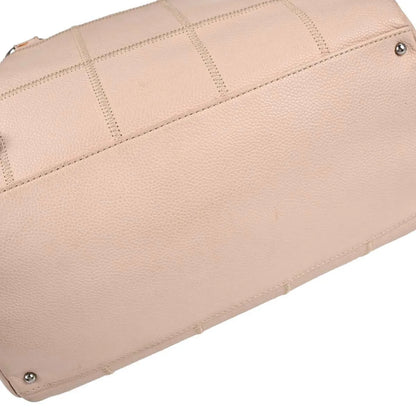 Chanel Square Stitch Bowler Quilted Calfskin, Pink, Leather, Shoulder Bag