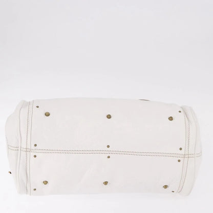 Chloe Paddington Lock Leather, White, Leather, Handbag