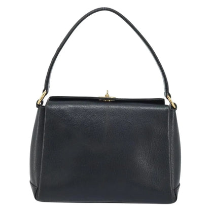 Gucci Vintage Convertible Bamboo Box Leather, Black, Leather, Handbag