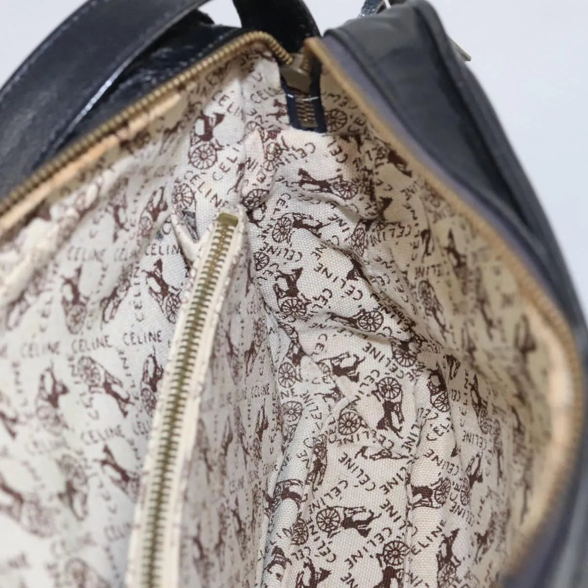 Celine Vintage Leather, Black, Leather, Shoulder Bag