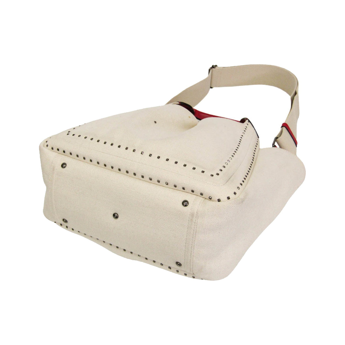 Valentino Garavani Atelier 01 Studded Canvas, Red, Canvas, Tote Bag
