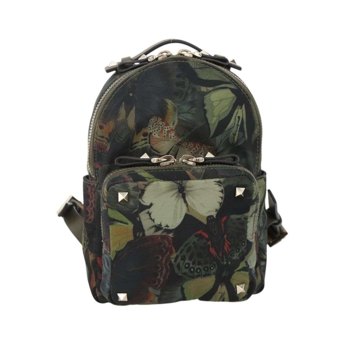 Valentino Garavani Backpack Denim with Butterfly Applique, Khaki, Nylon, Backpack